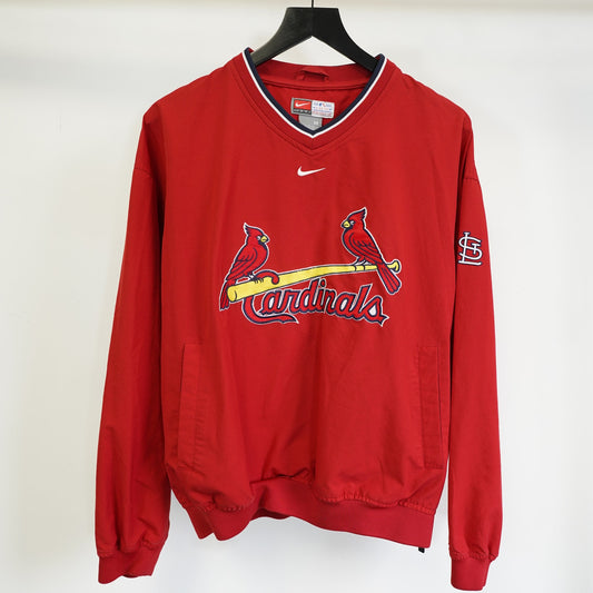 Men's M Vintage St Louis Cardinals Nike Center Swoosh Pullover Jacket MLB