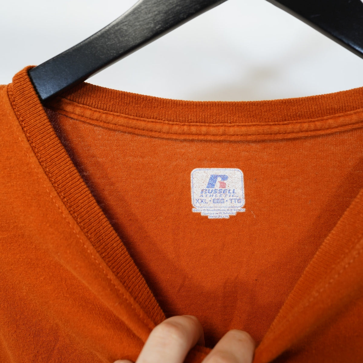 (XXL) Vintage Texas Longhorns Embroidered T-Shirt Men's XXL Russell Athletic Orange