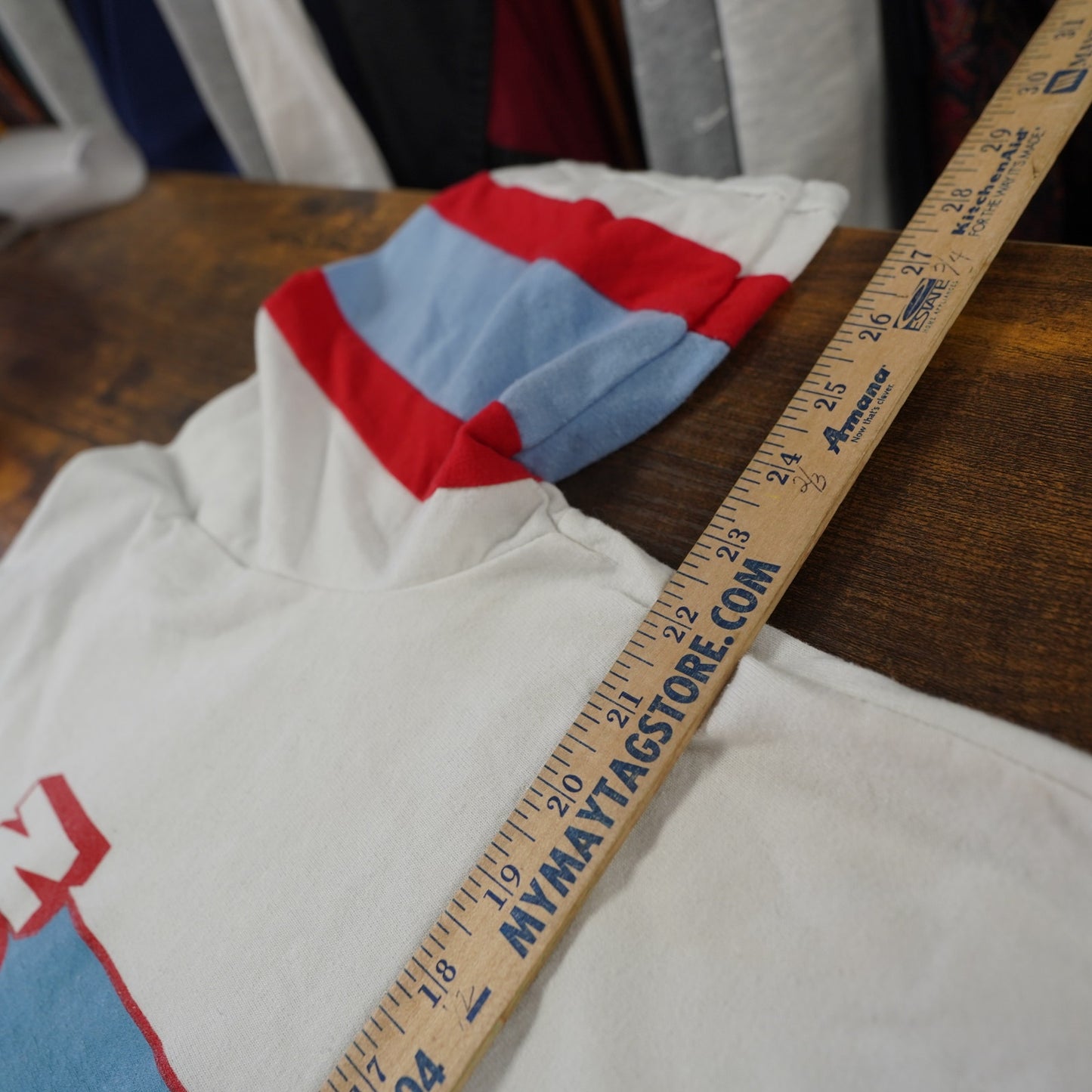 (L) Vintage Houston Oilers Nutmeg Mills 90s Striped T-Shirt Men's L White Blue Retro