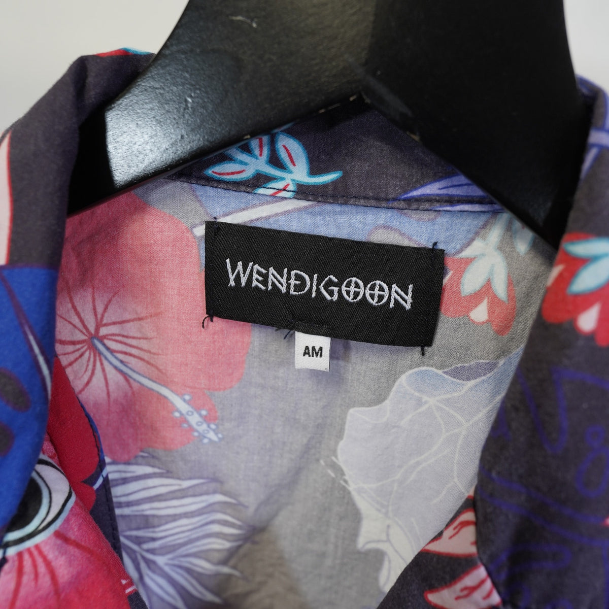 (M) Wendigoon Retro Floral Hawaiian Shirt Men's M Floral Multicolor Surf Y2K