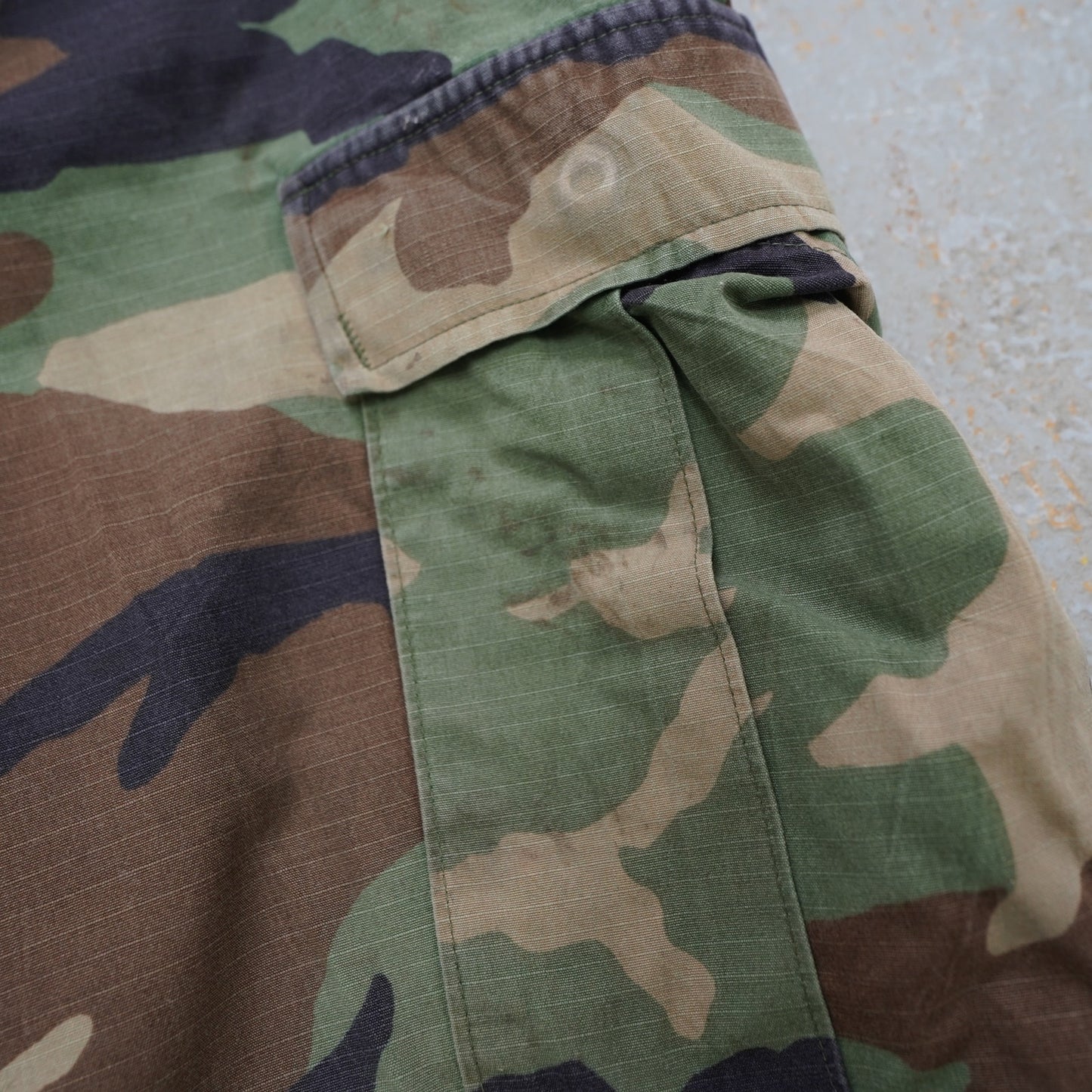 (L) Vintage US Army Cargo Pants Large 36x32 Green Woodland Camo Trousers Ripstop