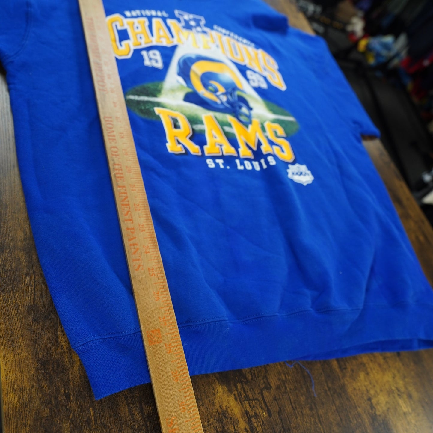 (XL) Vintage St. Louis LA Rams 1999 Superbowl Champions Sweatshirt Men's XL Blue Gold