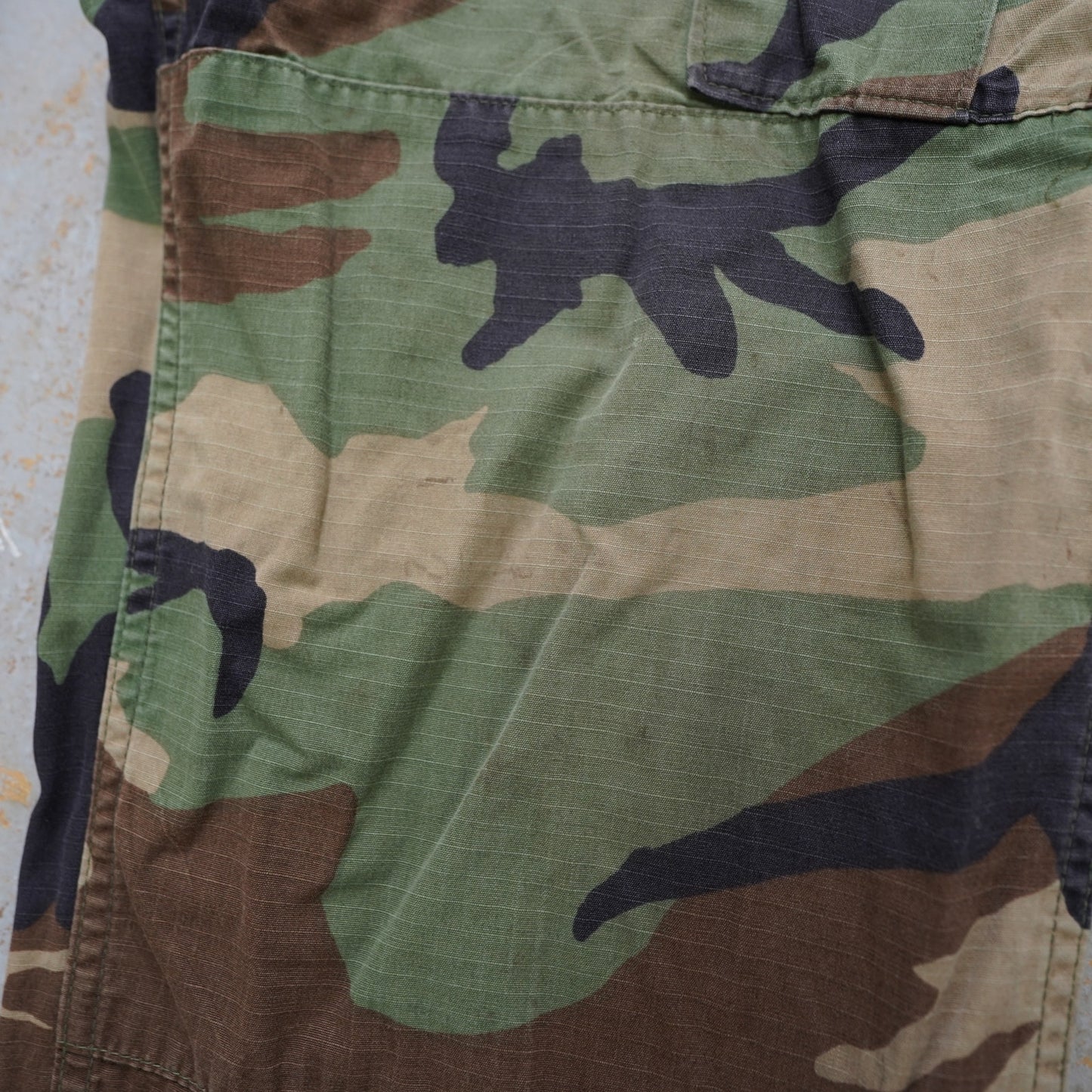 (L) Vintage US Army Cargo Pants Large 36x32 Green Woodland Camo Trousers Ripstop