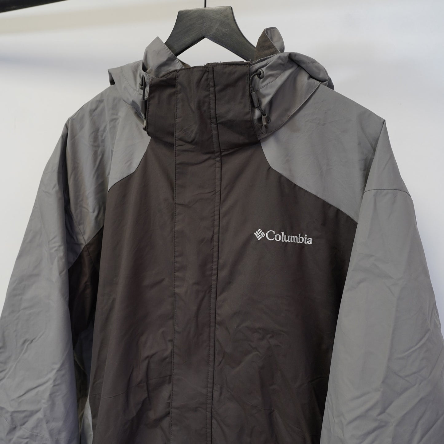 (XL) Columbia Sportswear Interchange Rain Jacket Men's XL Gray Two Tone Gorpcore Hike