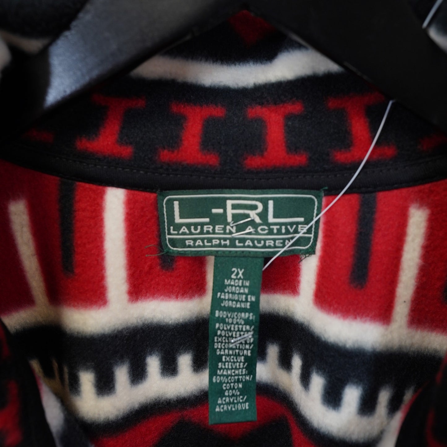 (Women's XXL) Lauren Ralph Lauren Fleece Full-Zip Jacket Women's 2XL Black Southwest Aztec