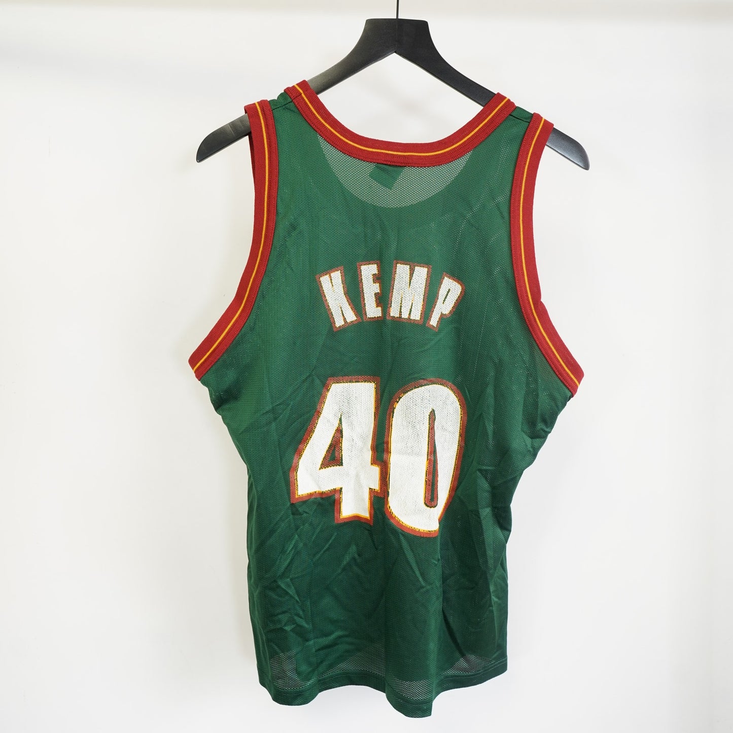(M) Vintage Shawn Kemp Seattle Super Sonics Champion Basketball Jersey Mens M Sz 40