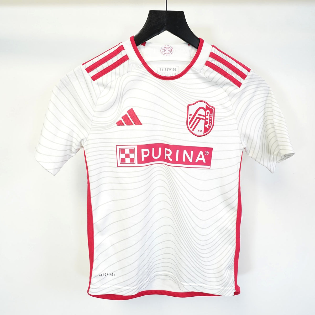 (Boys L 11-12) Adidas St. Louis City SC 2024 Away Soccer Jersey Youth L Boys 11-12 White Pink