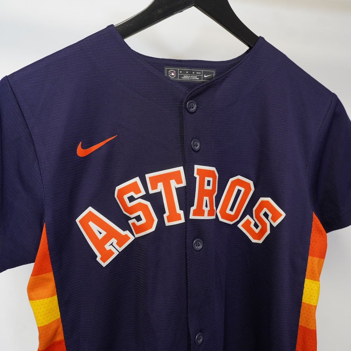 (Boys M) Houston Astros Nike Jose Altuve #27 Baseball Jersey Boys M 10/12 Youth Blue Sewn
