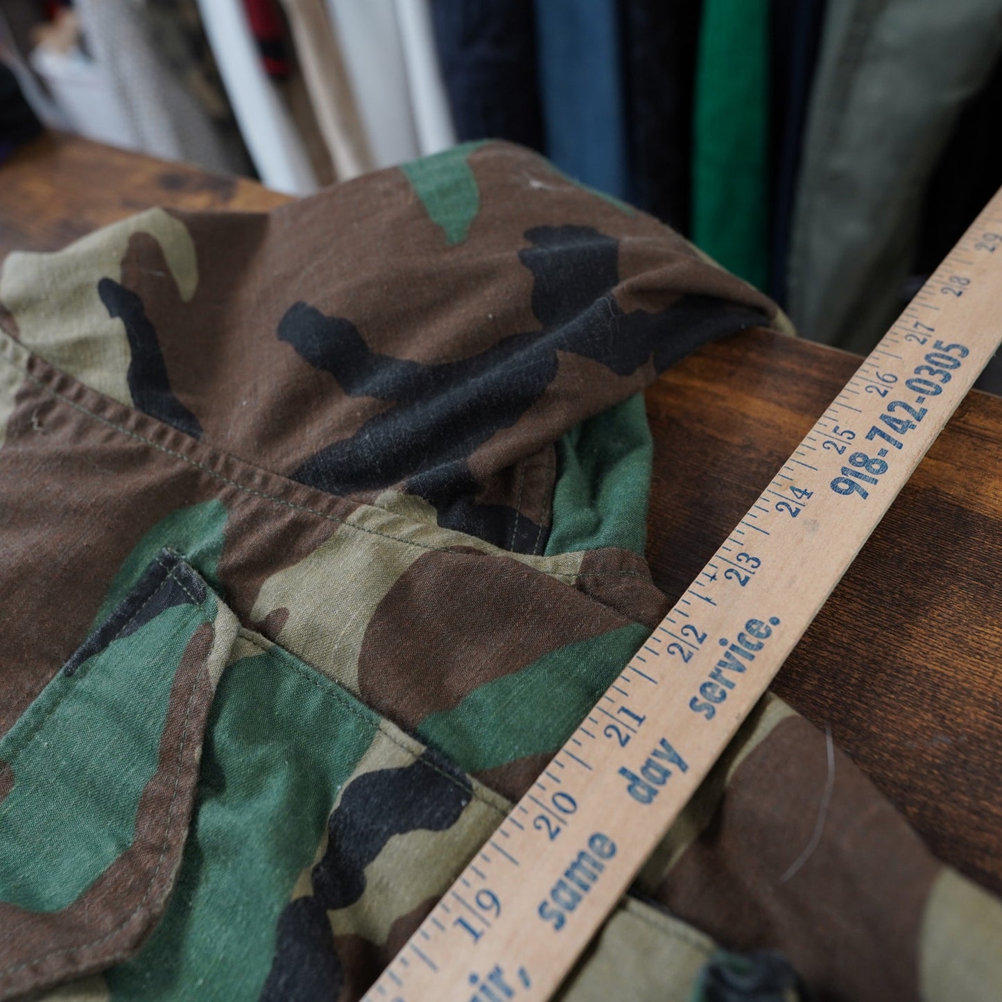 (M) Vintage U.S. Army M-65 Field Cold Weather Jacket 90s Woodland Camo Men's M Long