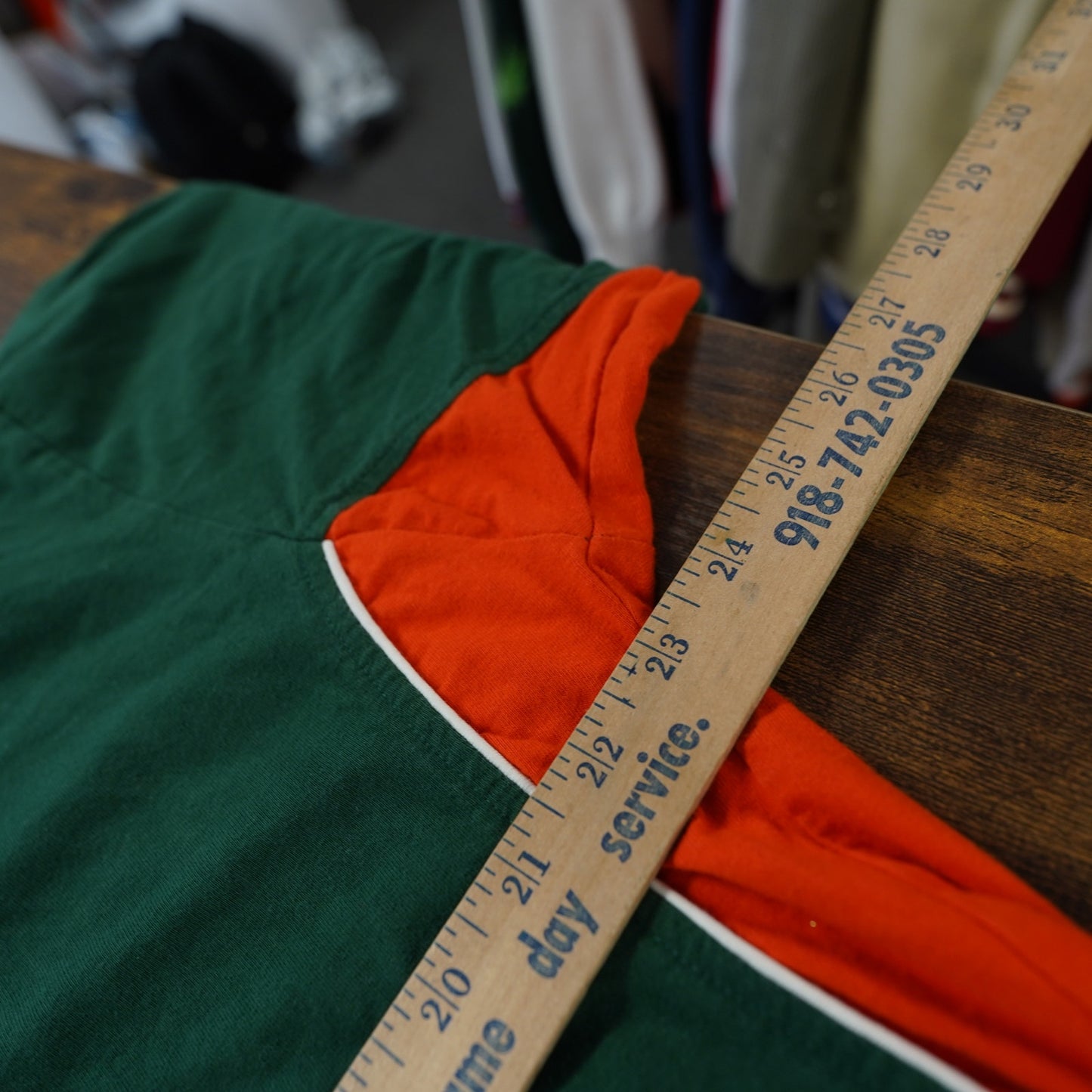 (L) Vintage University of Miami Hurricanes Starter Polo Shirt Men's L Green Orange