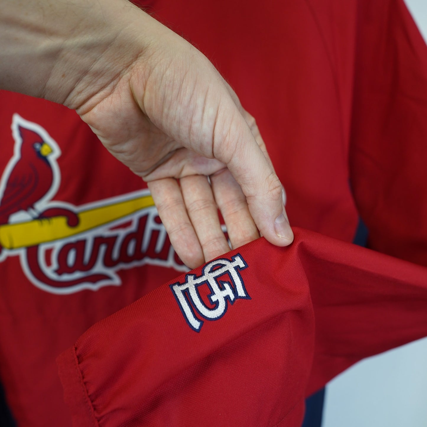 (M) Majestic St. Louis Cardinals Sewn Cool Base Pullover Windbreaker Men's M Red