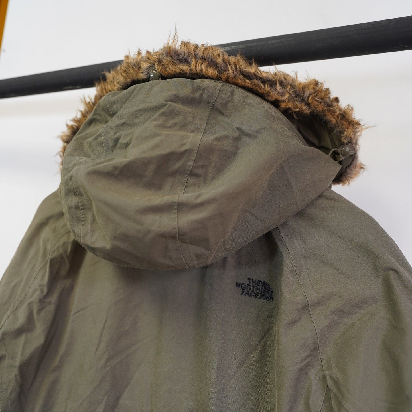(Women's XXL) The North Face Arctic Parka Olive Green HyVent 550 Down Faux Fur Hood