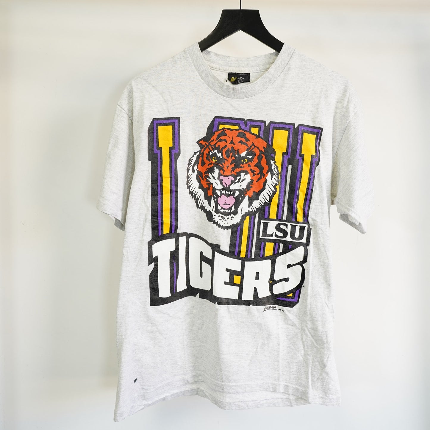 (L) Vintage LSU Tigers Single Stitch 90s T-Shirt Men's L Gray Big Logo