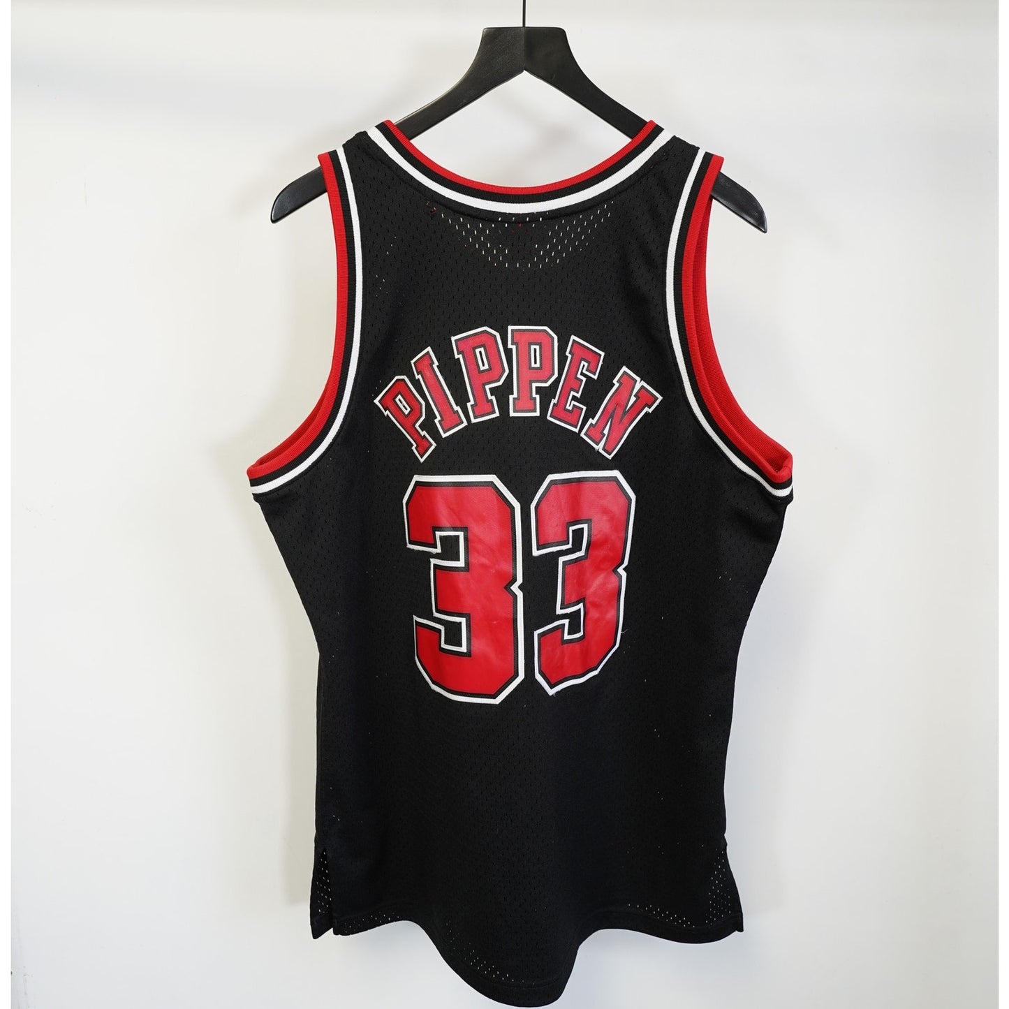 (L) Scottie Pippen Mitchell & Ness Embroidered Bulls Basketball Jersey Mens L Black