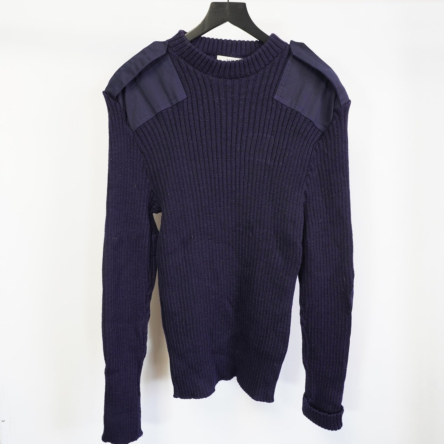 (L) True Vintage U.S. Navy Ribbed Commando Wool Knit Sweater Woolly Pully Men's L 46