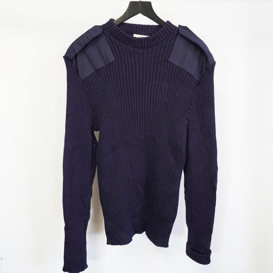 (L) True Vintage U.S. Navy Ribbed Commando Wool Knit Sweater Woolly Pully Men's L 46