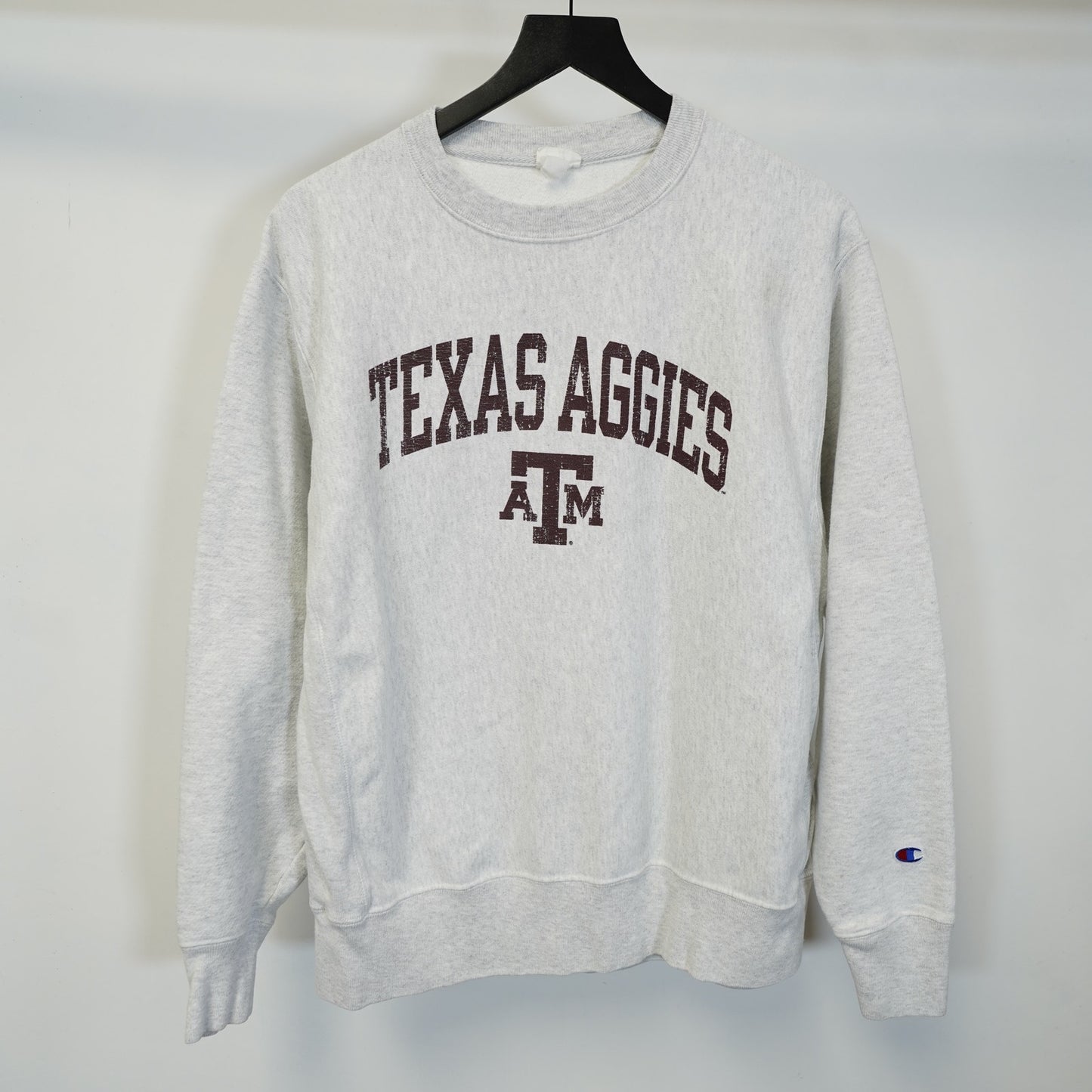 (L) Texas A&M Aggies Champion Reverse Weave Crewneck Sweatshirt Men's L Gray ATM