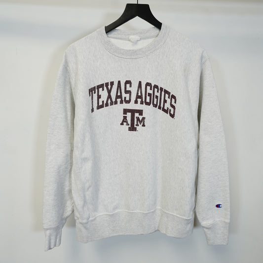 (L) Texas A&M Aggies Champion Reverse Weave Crewneck Sweatshirt Men's L Gray ATM