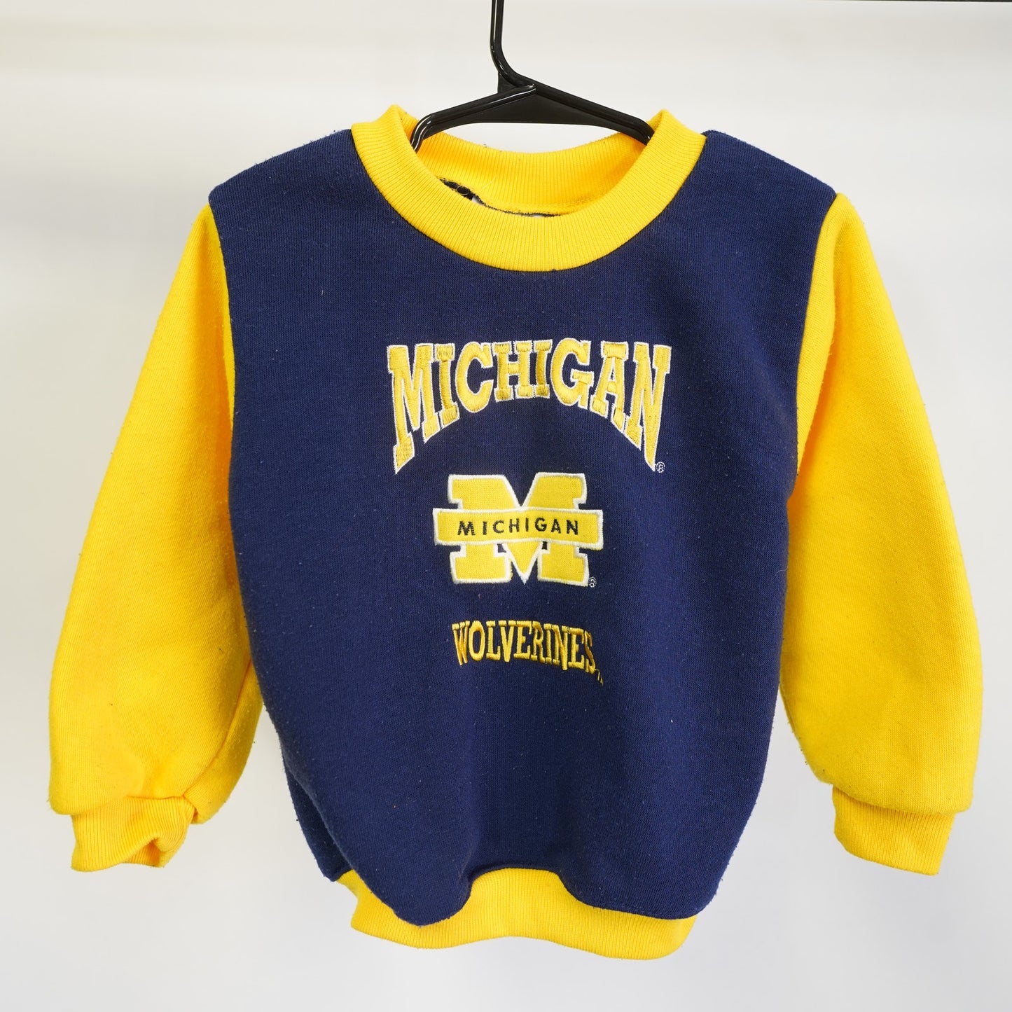 (Kids 3T) Vintage Michigan Wolverines Toddler Sewn Crewneck Sweatshirt Kids 3T Youth 90s