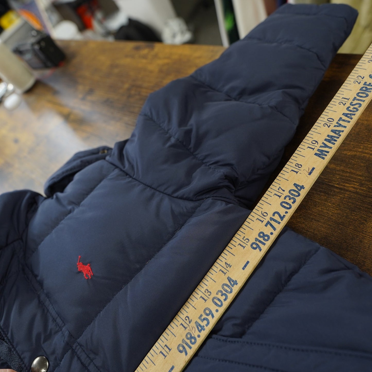 (Kids 3T) Vintage Polo Ralph Lauren Down Puffer Jacket Toddler Size 3T Baby Navy Blue Kids