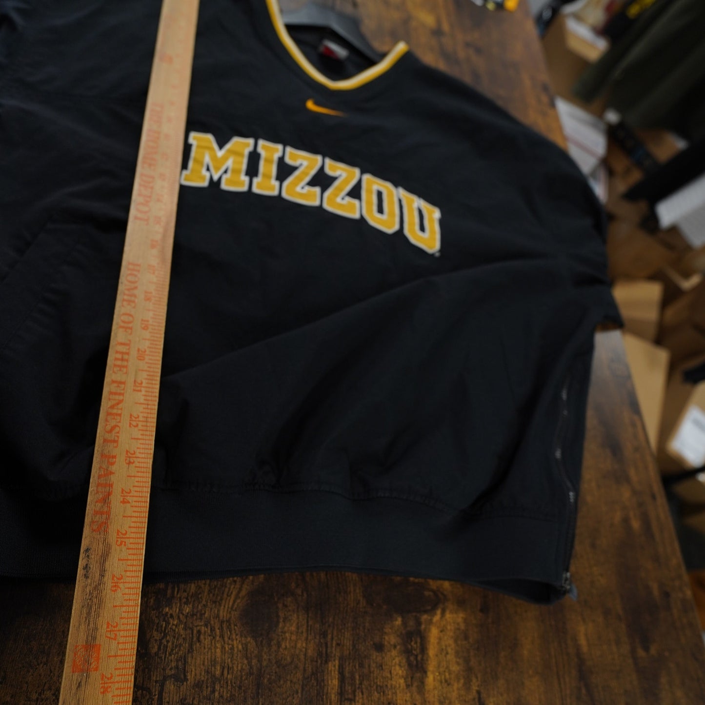 (L) Missouri Tigers Vintage Nike Center Swoosh Pullover Windbreaker Size L Black