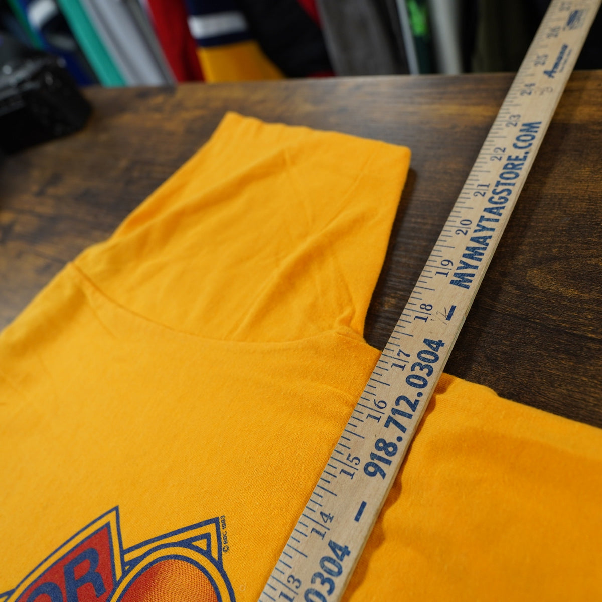(S) Vintage Dr. Who 1983 Promotional T-Shirt Adult S Yellow Single Stitch TV Show