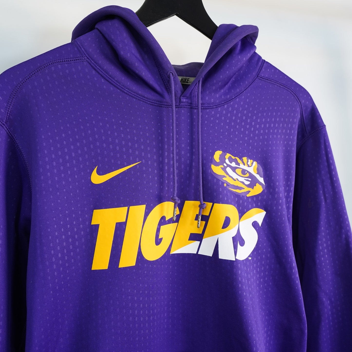 (L) LSU Tigers Nike Therma-Fit Purple Tech Pullover Hoodie Men's L Jacket