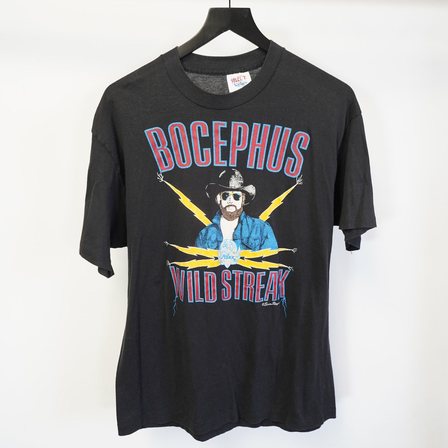 (M) Vintage 1988 Hank Williams Jr. Bocephus Wild Streak Tour Band T-Shirt Men's M/L