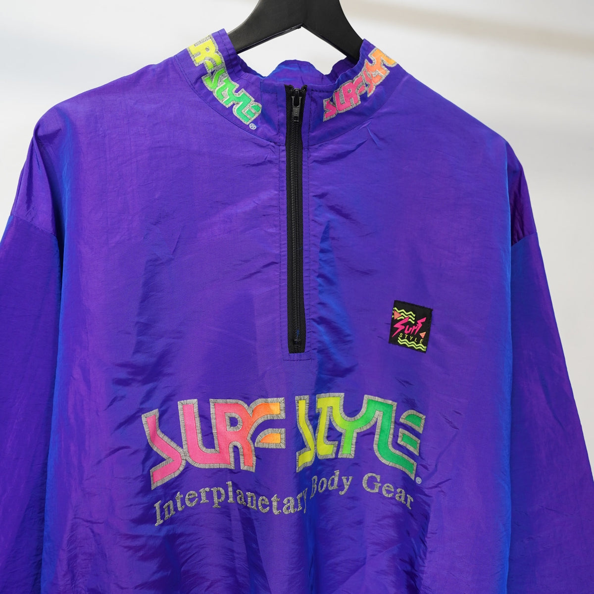 (XL) Vintage Surf Style Body Gear 1/4 Zip Windbreaker Jacket Men's XL Purple 90s
