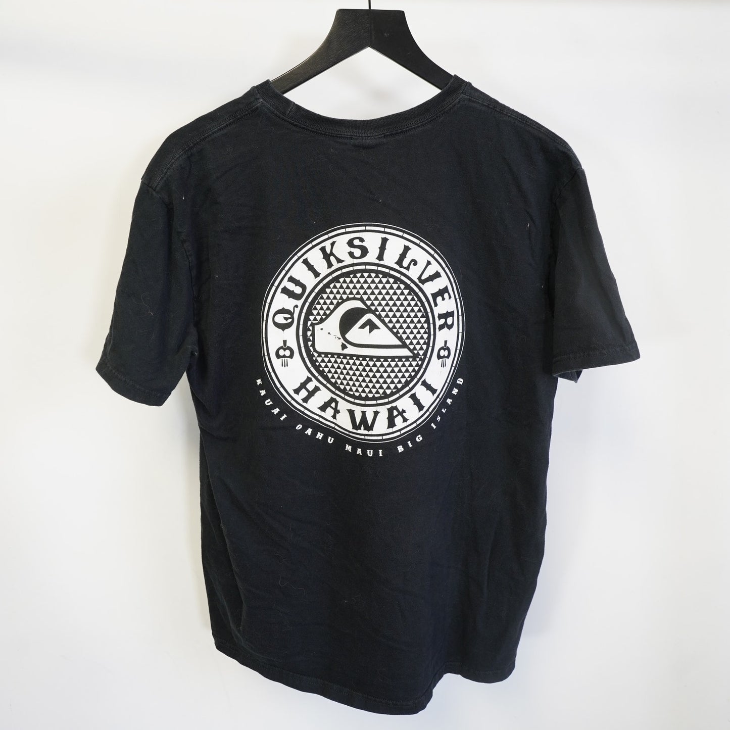 (L) Quicksilver Y2K Hawaii Surf & Skate T-Shirt Men's L Black 2000s Surfer Retro