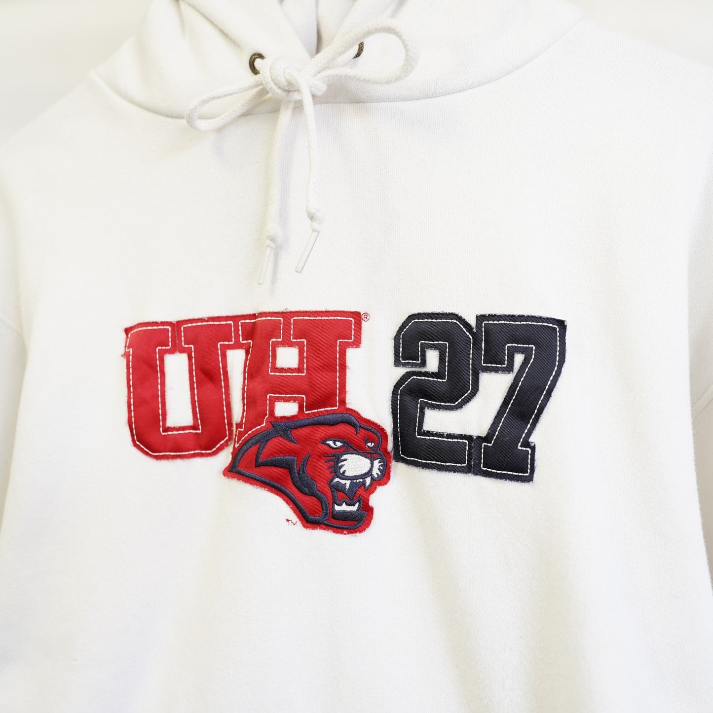 (L) University of Houston Cougars Embroidered Hoodie Men's L Jansport U of H White