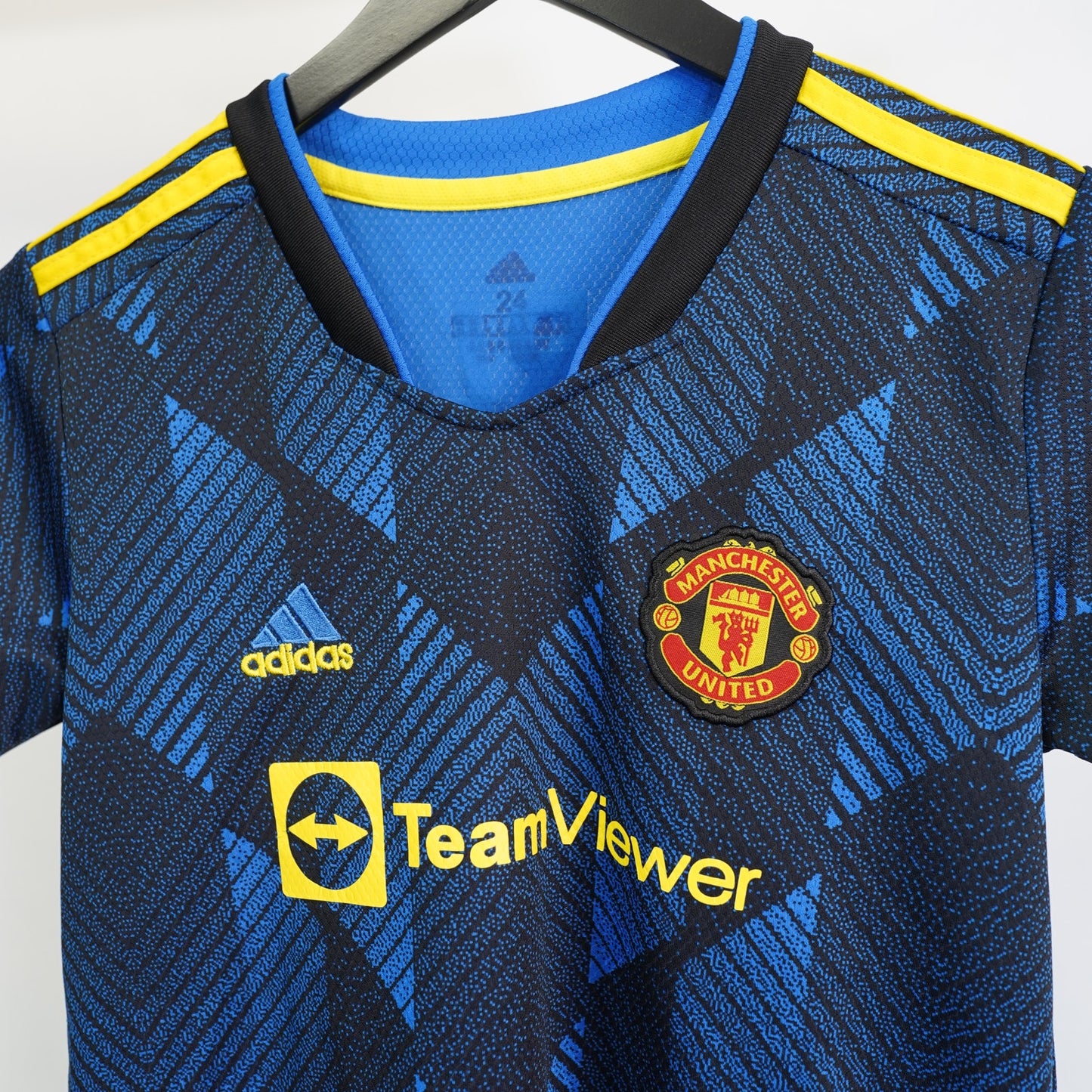 (Youth M) Adidas Manchester United 2021/22 Third Soccer Jersey Youth M Blue Kids Football