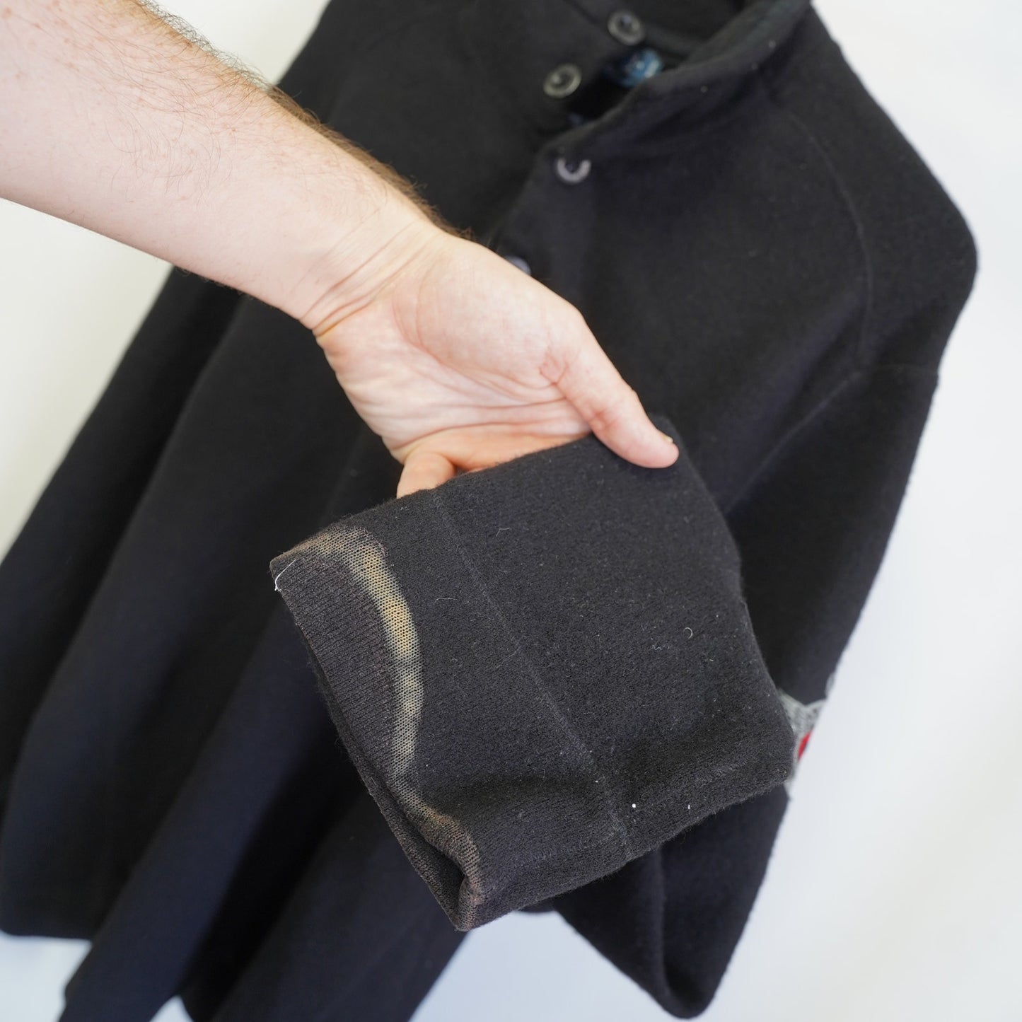 (XL) Vintage Polo Ralph Lauren Wool Heavy Pullover 1/4 Sweater Men's XL Black Henley