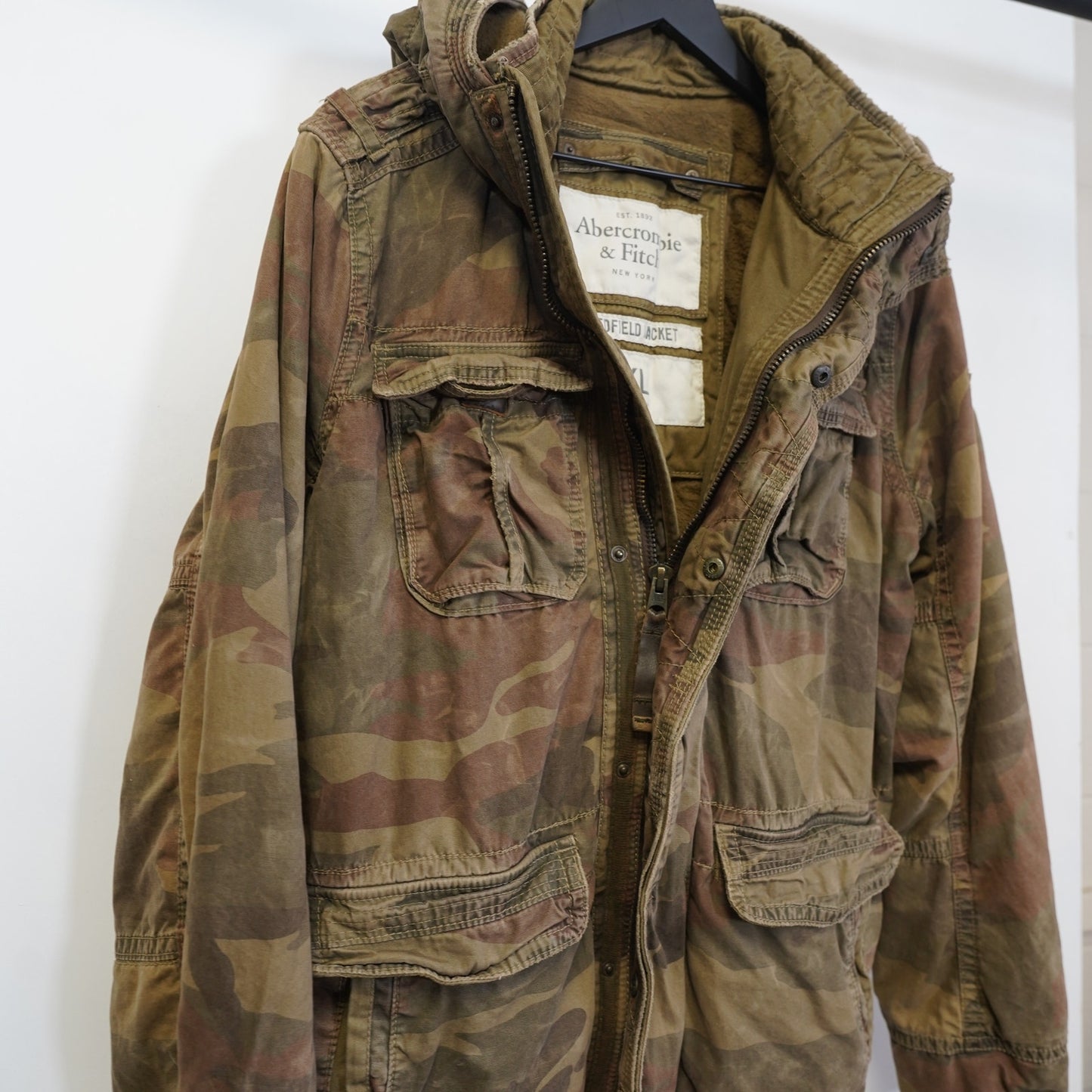 (XL) Vintage Abercrombie & Fitch Redfield Camo Military Jacket Men's XL Utility