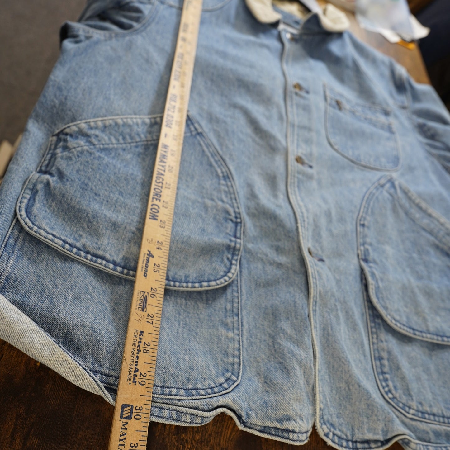 (XL/2XL) Vintage L.L. Bean Freeport Maine Denim Barn Chore Coat Men's 80s Blue