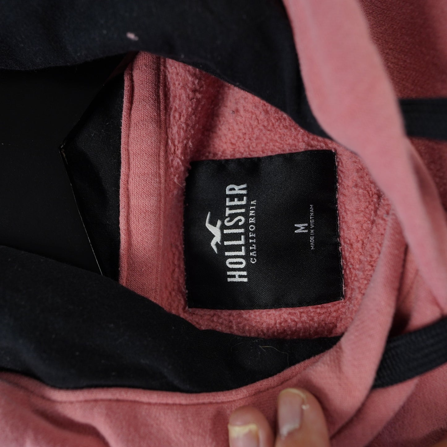 (M) Hollister Co. 3M Reflective Light Pink Pullover Hoodie Men's M Y2K Streetwear