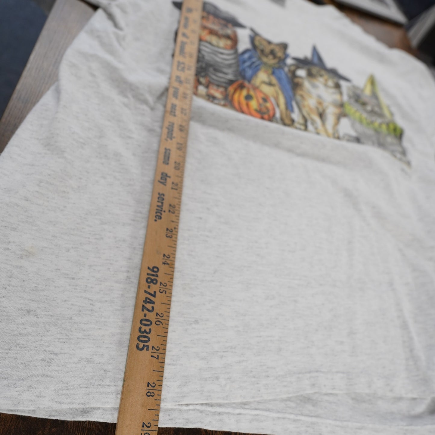 (XL) Vintage Halloween Cats Spooky Kitty T-Shirt Men's XL Witch Pumpkin Costume 90s