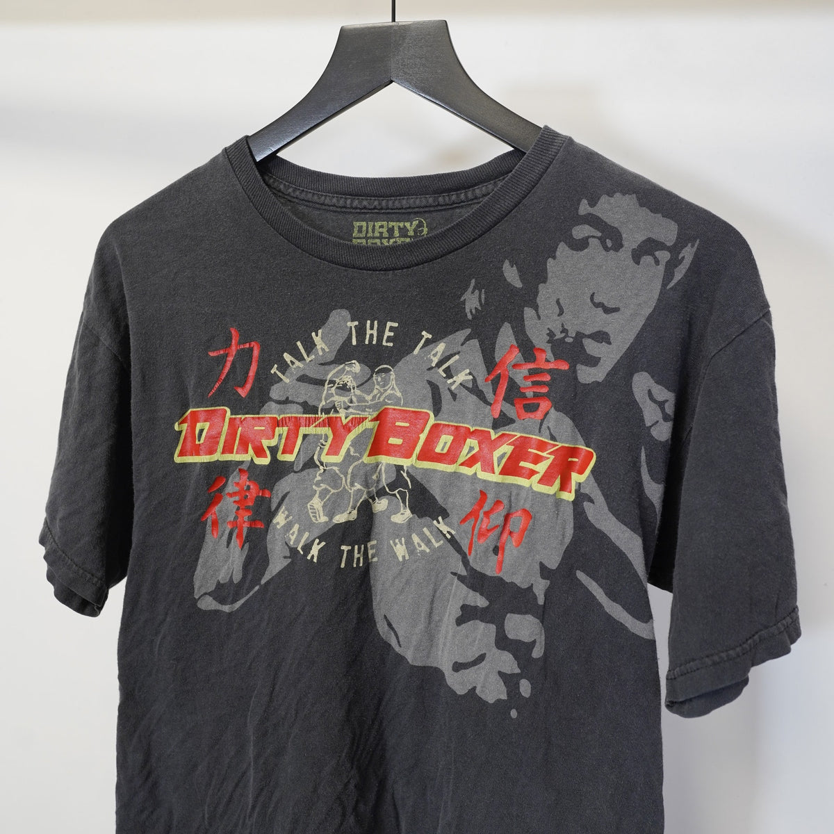 (M) Vintage Bruce Lee Y2K Dirty Boxing MMA Karate T-Shirt Men's M Black 2000s