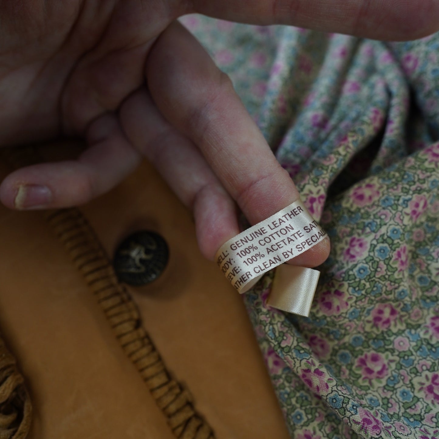 (L) Vintage Scully Genuine Leather Fringe Western Hippie Jacket Men's L Sz 42 Tan