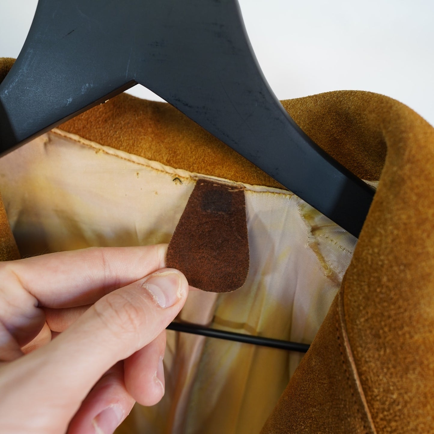 (L) Vintage 1960s-70s Cognac Brown Leather Suede Fringe Western Jacket Hippy