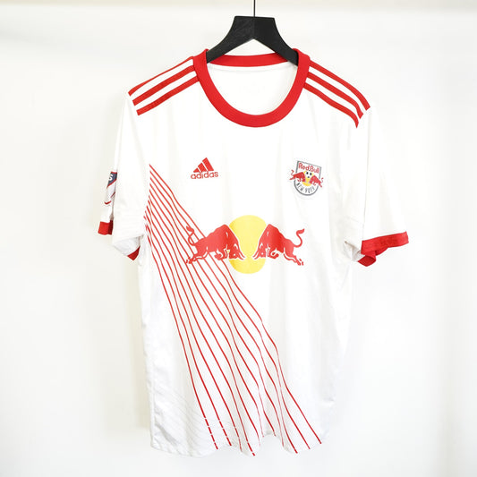 (L) Adidas New York Red Bull MLS Soccer Jersey Men's L White 2017-18 Futbol Kit