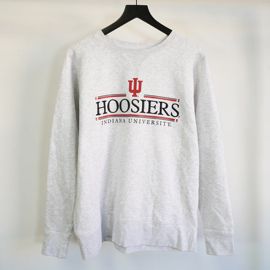 (L) Indiana University Hoosiers Champion Stitched Sweatshirt Men's L Crewneck Gray