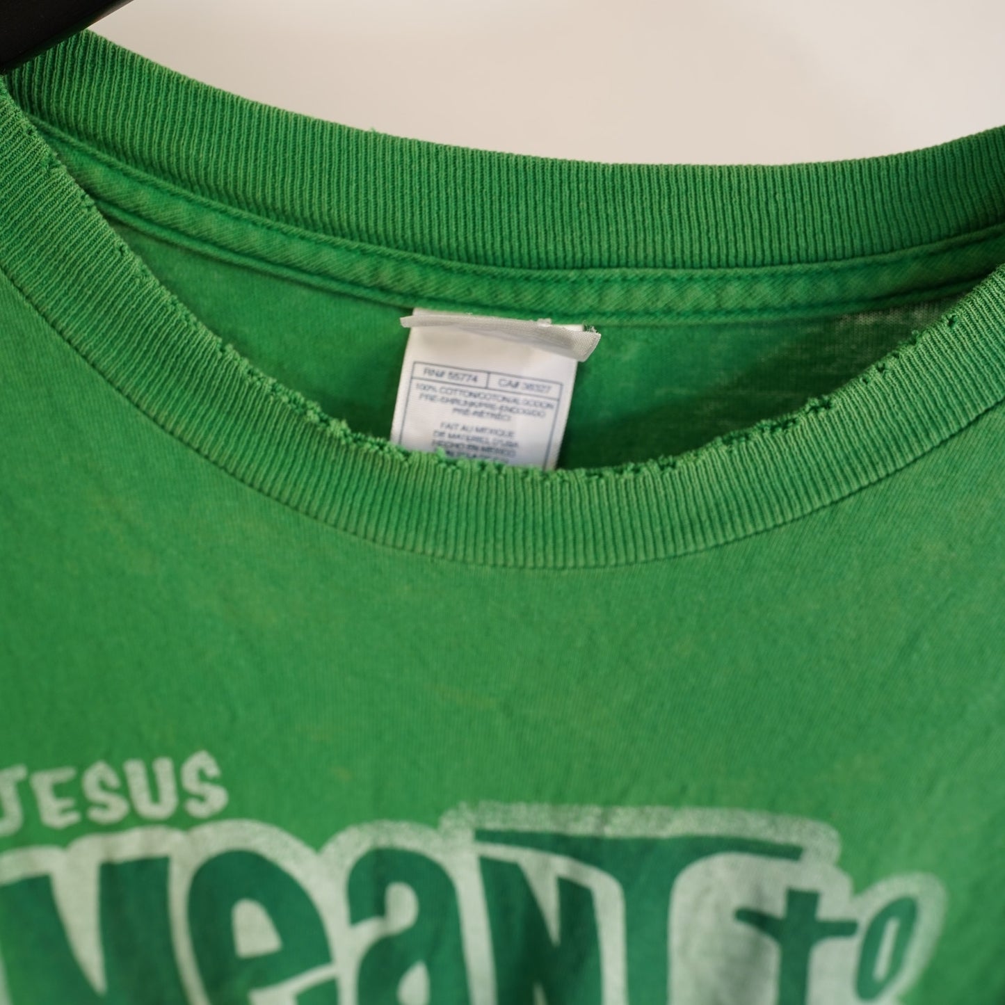 (XL) Vintage Jesus Meant to Die For You T-Shirt Men's XL Religious Tee Green