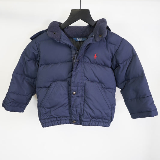 (Kids 3T) Vintage Polo Ralph Lauren Down Puffer Jacket Toddler Size 3T Baby Navy Blue Kids