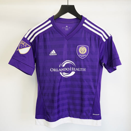 (Youth L) Adidas Orlando City SC Home Soccer Jersey Youth L Kids Purple Futbol MLS 2015-16
