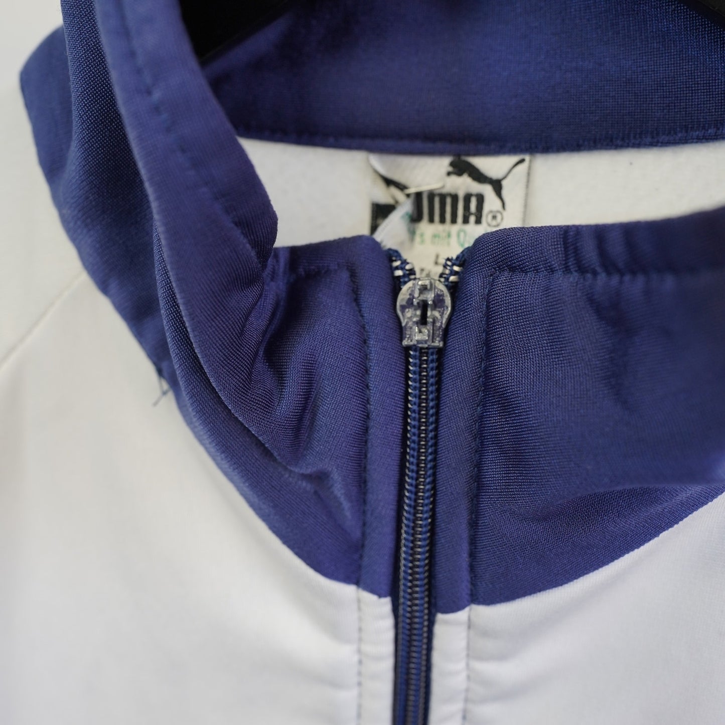 (L) Vintage Puma 90s Track Jacket Navy White Men's L Retro Full Zip