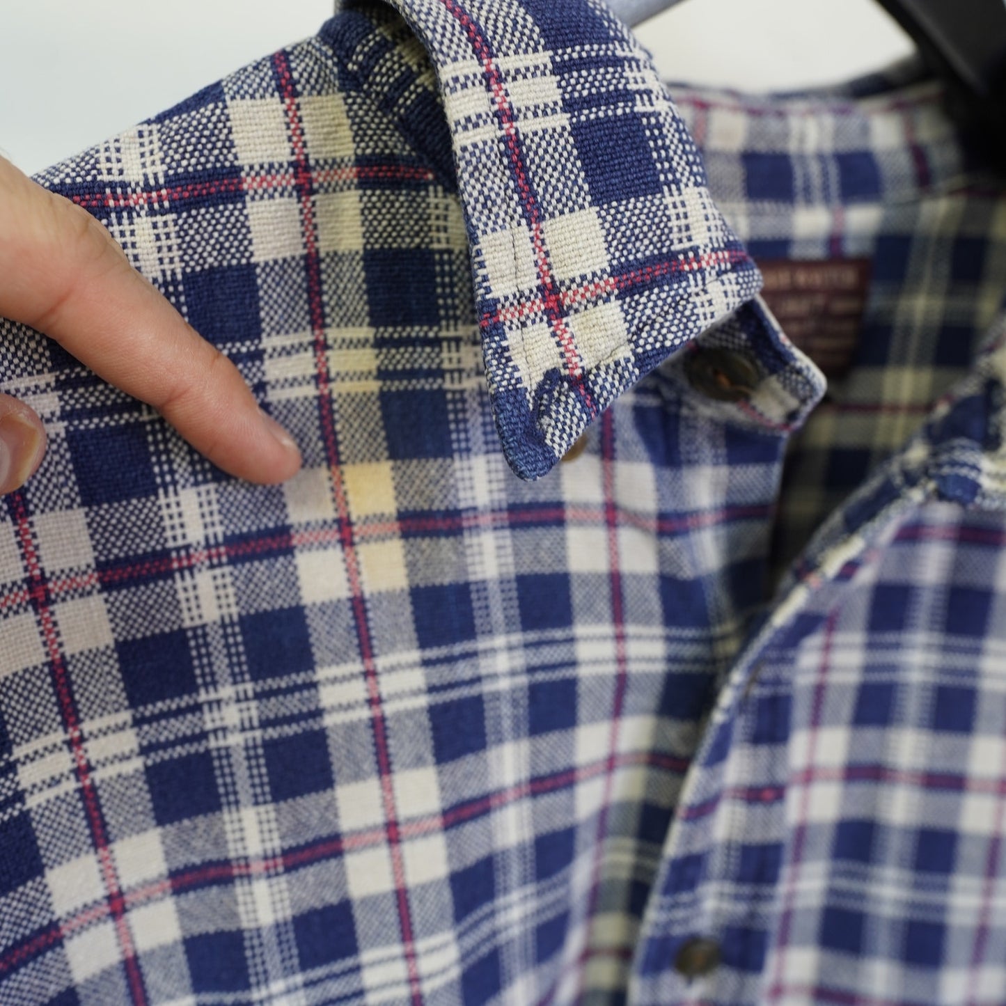 (L) Vintage Abercrombie & Fitch The Big Shirt Plaid Button Up Shirt Men's L Y2K Blue