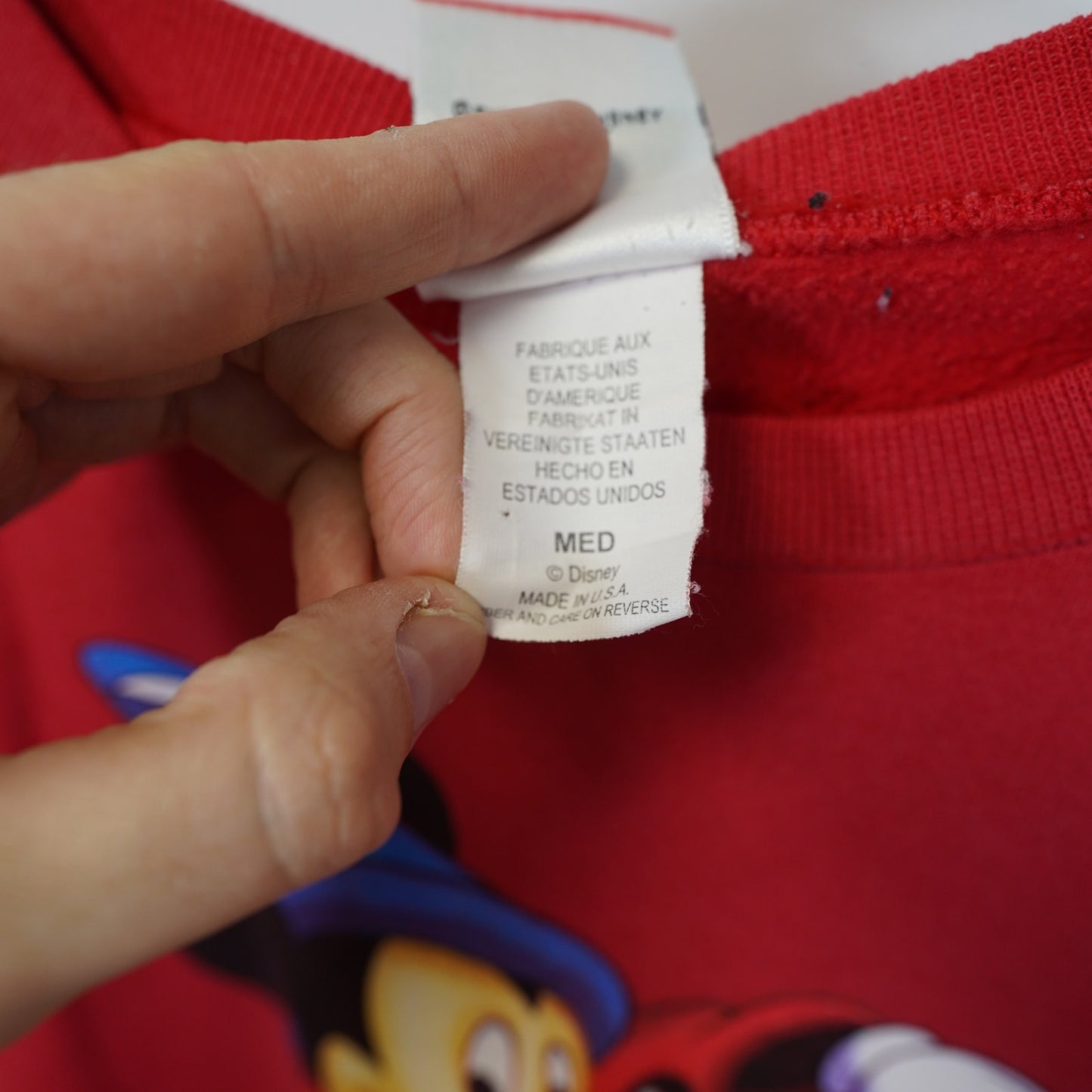 (M) Vintage Walt Disney World Sweatshirt Men's M Large Red 25th Anniversary Fantasia