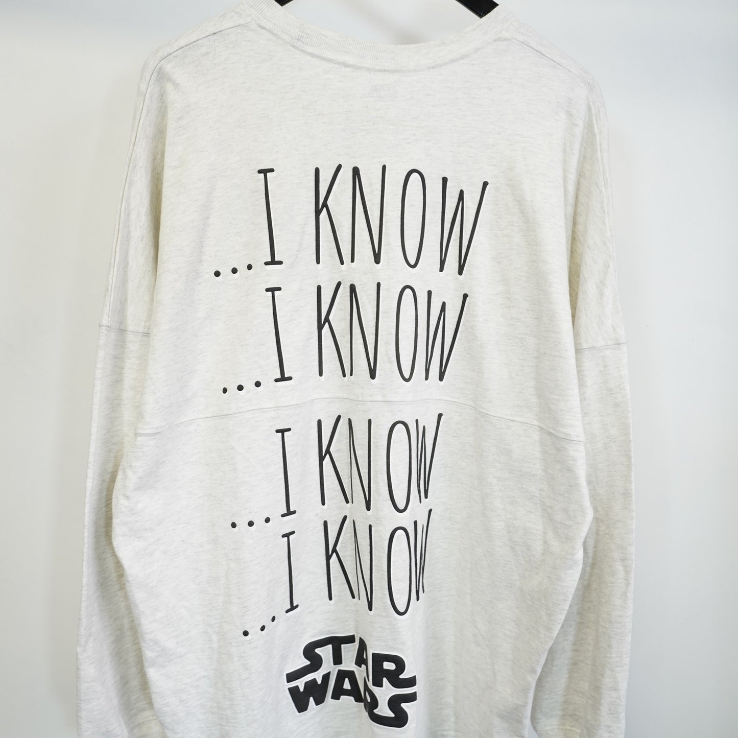 (L) Disney Parks Star Wars "I Know" Spirit Jersey Unisex L Gray Millennium Falcon