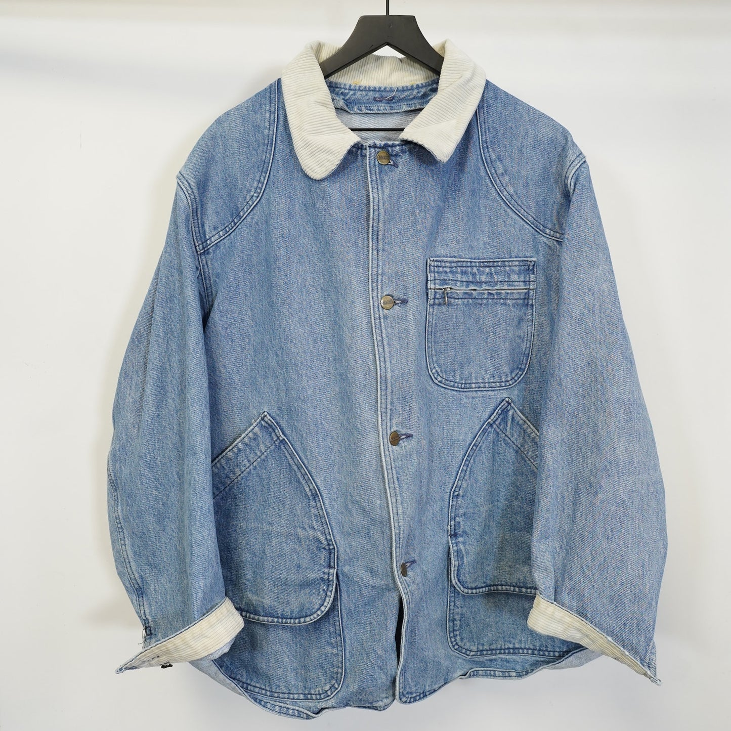 (XL/2XL) Vintage L.L. Bean Freeport Maine Denim Barn Chore Coat Men's 80s Blue